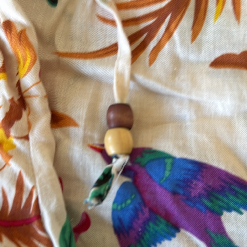 RACHEL ROY shorts size S ivory green pink linen blend elastic waist pockets - Picture 4 of 7